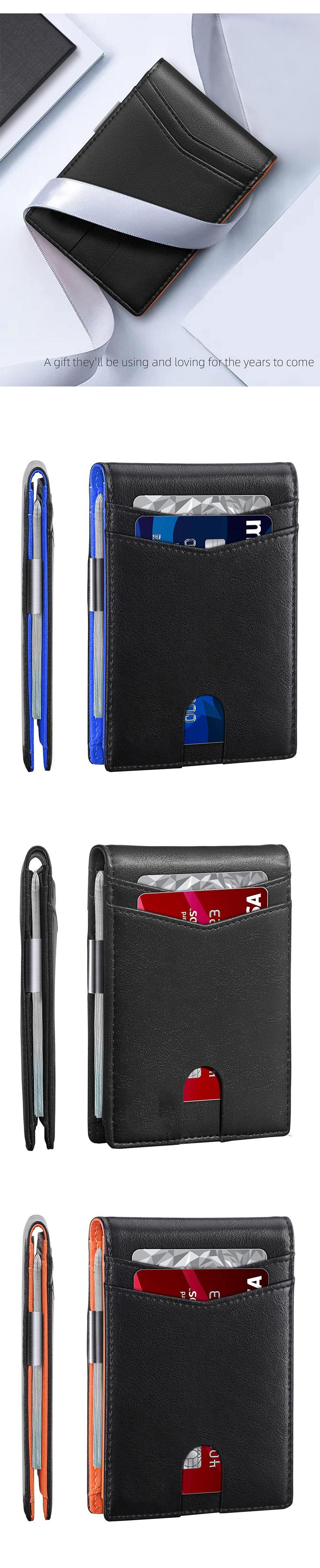 Men's Slim Wallet for Front Pocket, RFID Blocking Card Holder with 11 Slots, Carbon Fiber Rfid Blocking Wallets for Casual Use, Credit Card Organizer