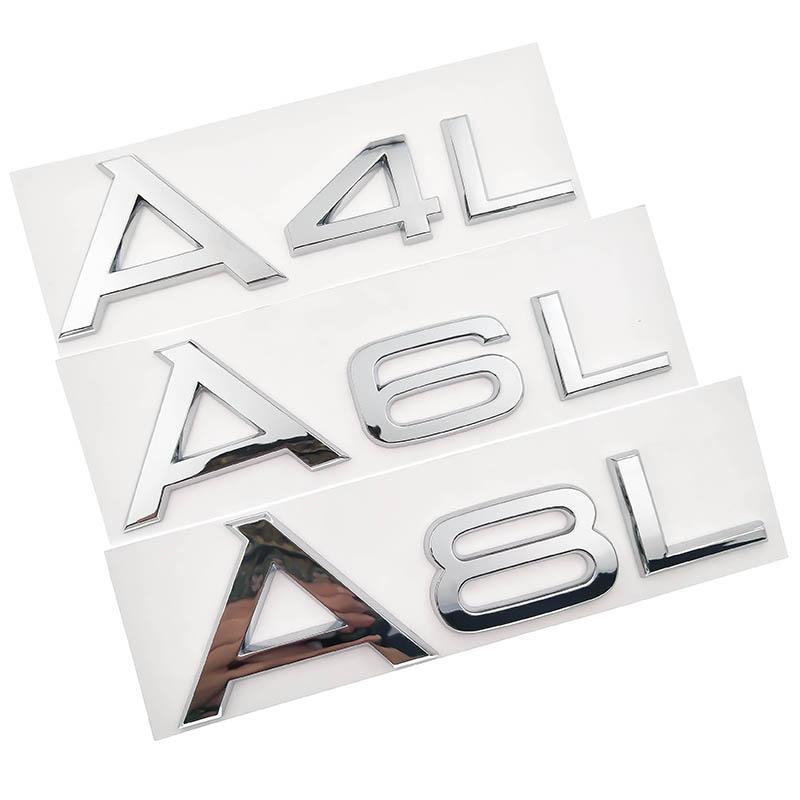 1.8T 2.0T 3.0T 3.2 3.6 4.2 A3 A5 A7 A4L A6L A8L Letter Number Chrome Emblem Car Trunk Discharge Capacity Badge Logo 3D Sticker