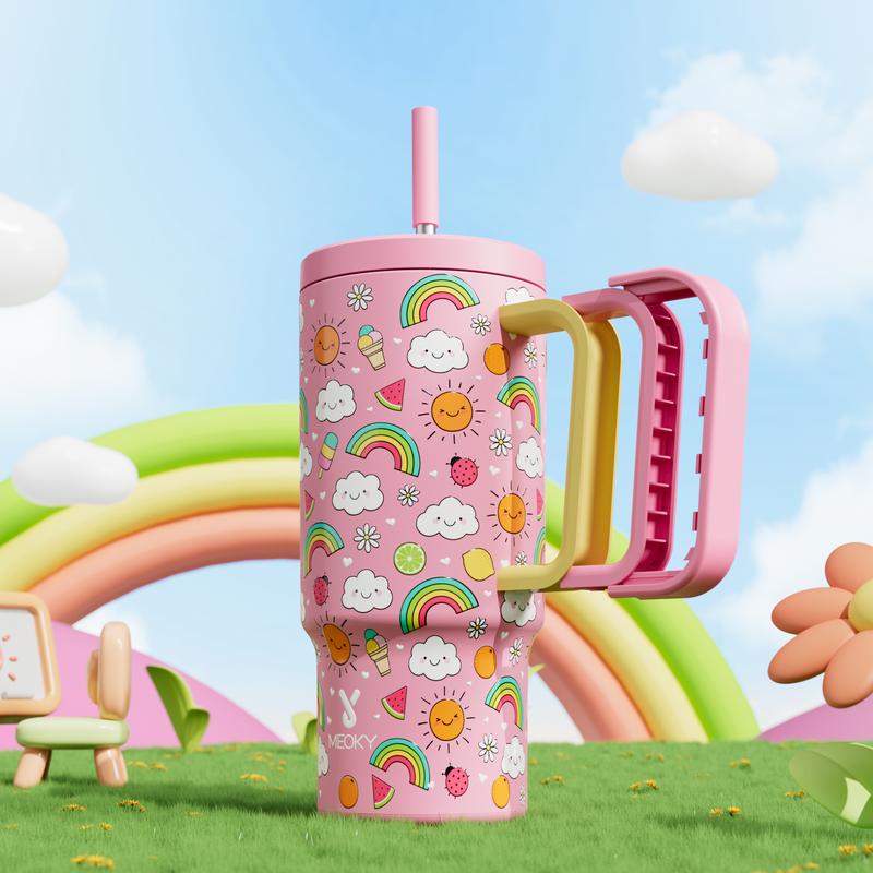 MEOKY 24oz stainless steel thermos cup,Hot Water Mug,It is suitable for school and outings. It is a reusable environmentally friendly cup that is non-slip and leak-proof and keeps cold for 24 hours,Valentine’s Day Gift