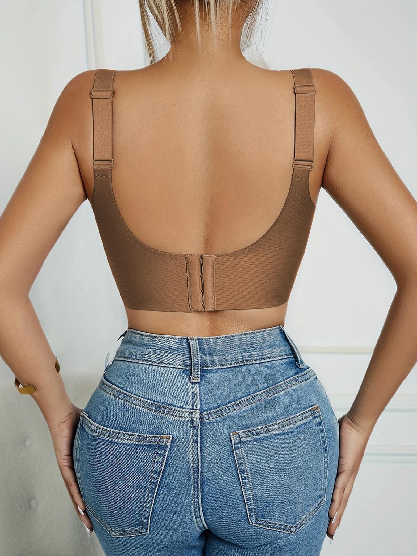 4 Pack Seamless Smooth Wireless Bras for Women, Fit, Full Coverage, Medium Support, Adjustable Straps, Plain Ribbed Design, Ideal for Daily Wear