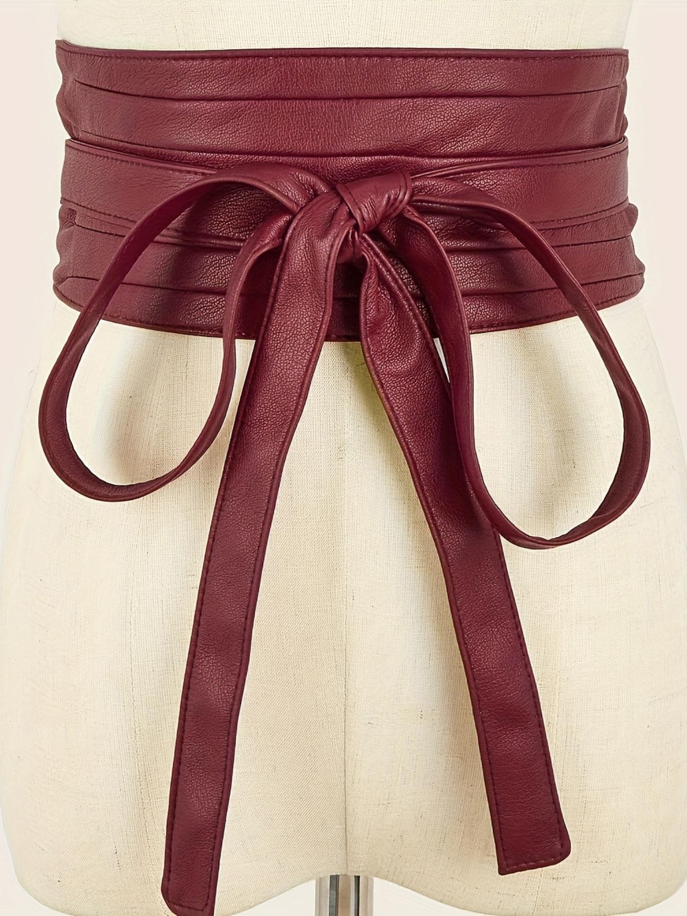 1 Piece Fashion Lace Up Front Design Wide Belt, Casual Trendy Waistband, Casual PU Leather Waist Sash for Women & Men, Fashion All-match Clothes Accessories