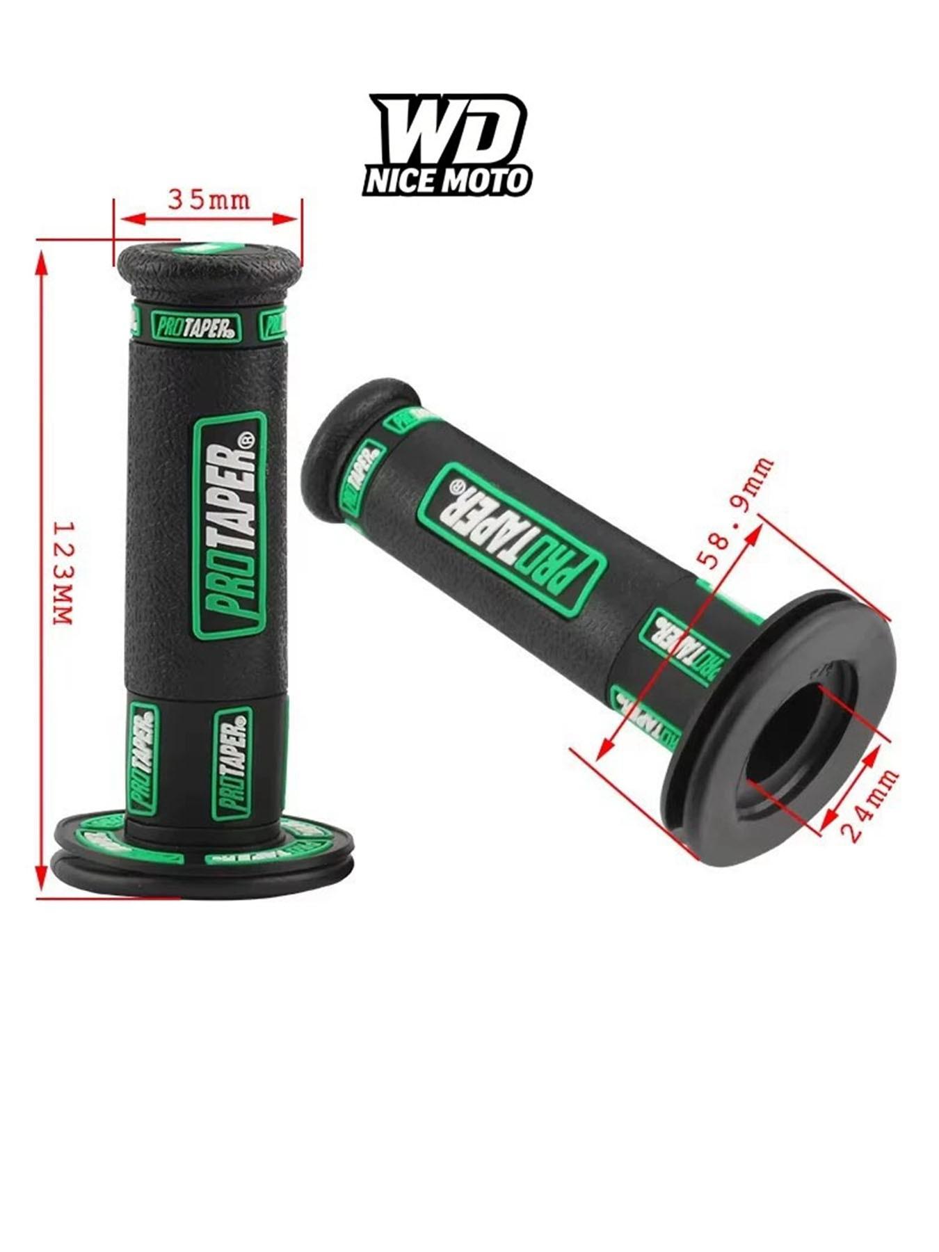 WD Nice Moto Motorcycle Handle Grips, 7/8" 22mm Universal Handlebar Rubber Gel, Comfortable Hand Grip for Motocross & Dirt Bikes