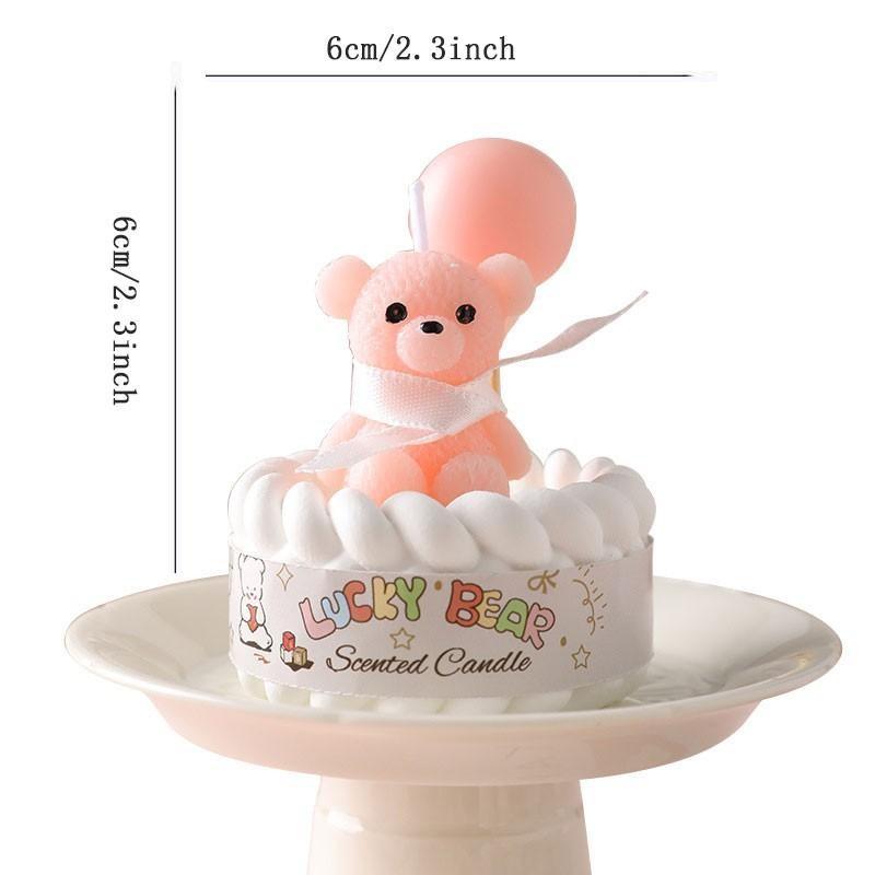 Cute Bear Scented Candle, Macaron Colors, Long-Lasting Gentle Fragrance, Cake Shape Decor, Perfect for Birthday Gifts, Party Decor, Home Aromatherapy