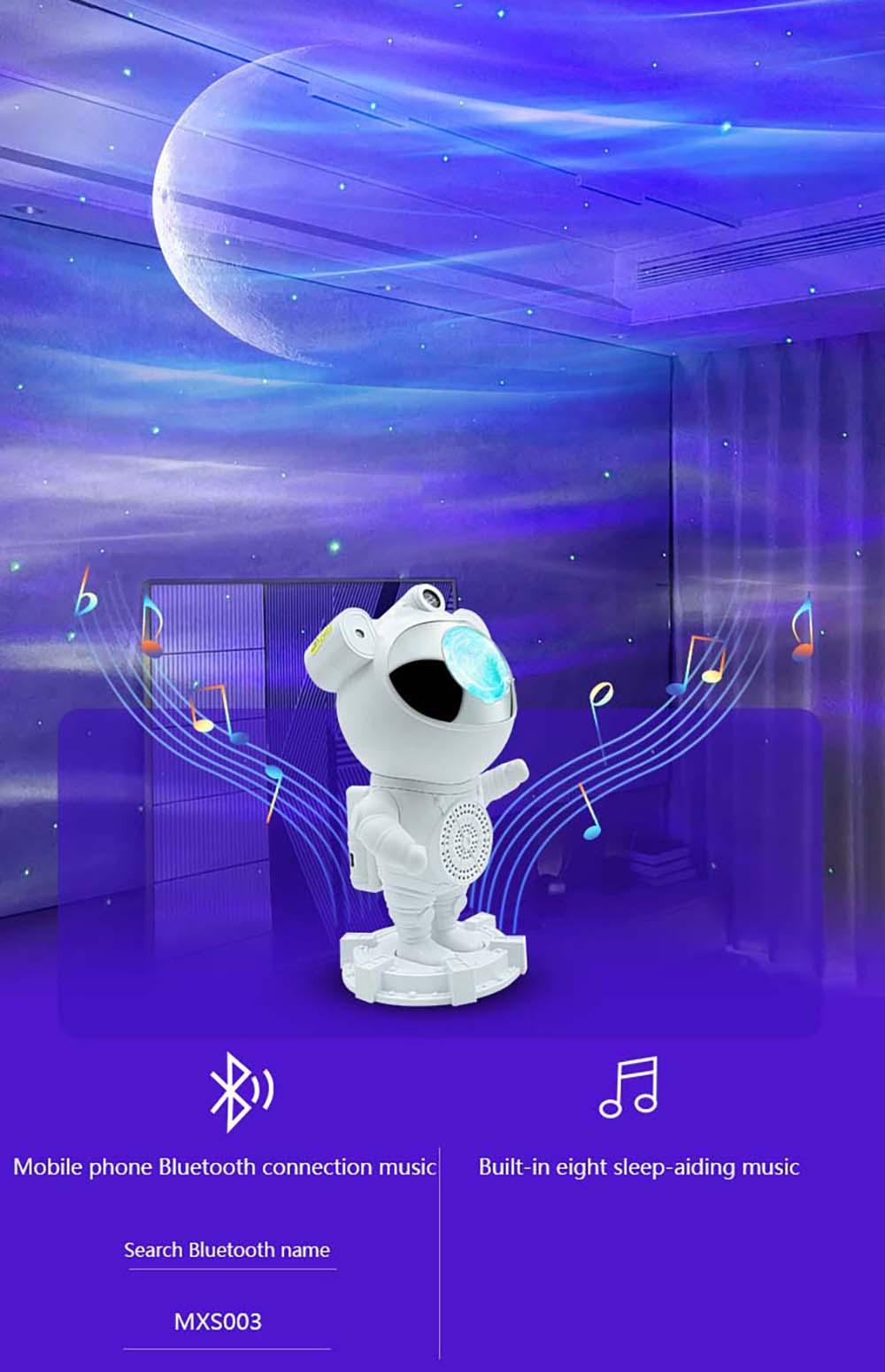 Astronaut Northern Lights Aurora Projector with Bluetooth Speaker, White Noise Night Light, Galaxy Projector for Kids & Adults, Home Decor Interior