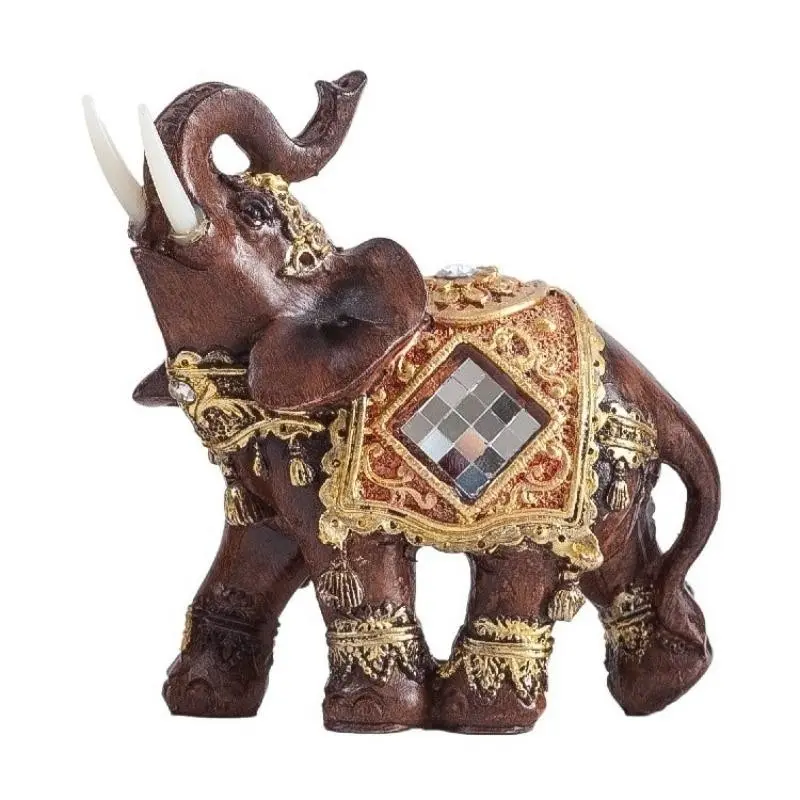 1pc Resin Craft Elephant Ornament, Resin Animal Ornaments, Creative Home Decor, New Arrival, Elegant Design, Perfect for Living Room Decoration