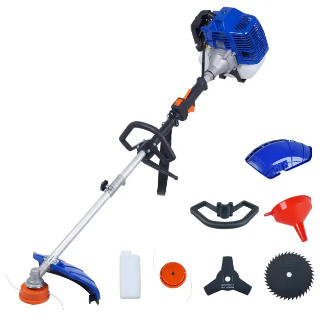 Petrol Brush Cutter 43cc 3 in 1 Set Brush Cutter Grass Trimmer 2 Stroke | Lawn Edging Cutter 2 Stroke Motor Robust Garden Tool Ideal for Lawn Care Weeds and Scrubs