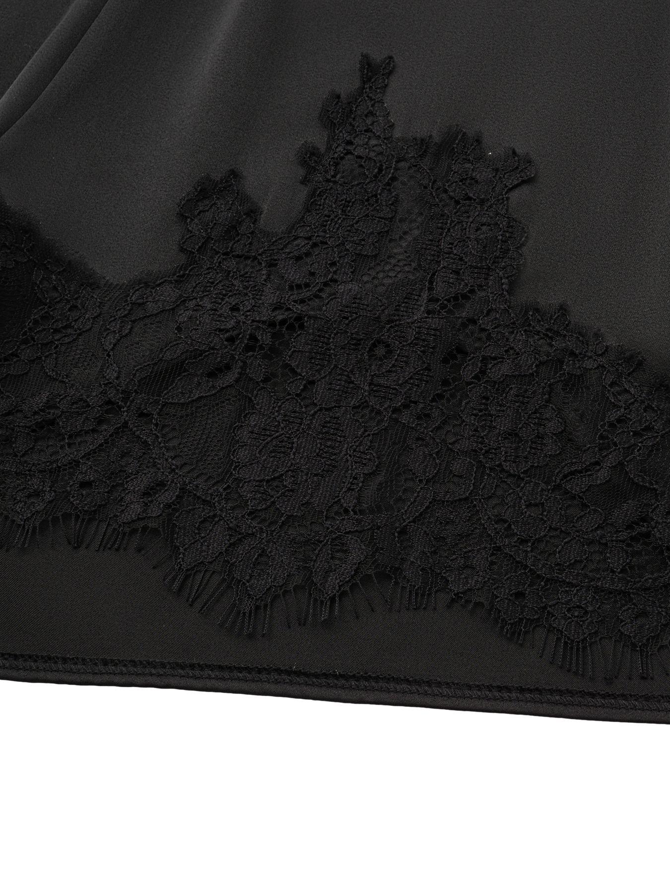 Women's Satin Silk Lace Shorts, Mid-Waist Mini Skirt, Luxurious Party Dress, French Style, Fashion Versatile Pants