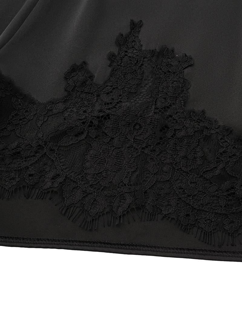 Women's Satin Silk Lace Shorts, Mid-Waist Mini Skirt, Luxurious Party Dress, French Style, Fashion Versatile Pants