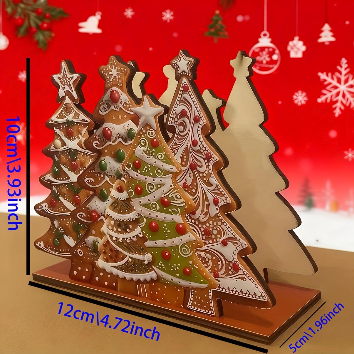 2D Flat Wooden Christmas Decor Plaque Party Wreath Ornament Perfect Holiday Gift Home Decor Classic Christmas Tree Napkin Holder Cute Wooden Cocktail Tissue Dispenser Modern Farmhouse Tissue Storage Tabletop Decoration Festive Tableware