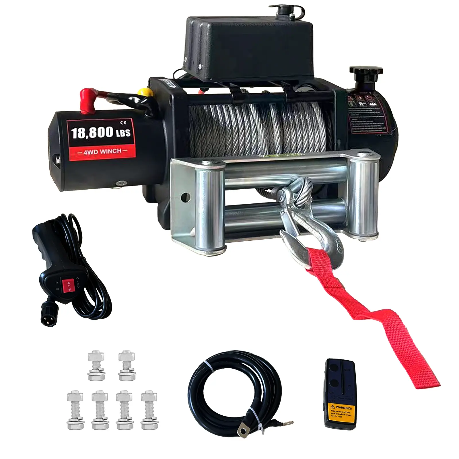 18800lbs Heavy Duty 12V Electric Winch – IP67 Waterproof, 78ft Steel Cable or Synthetic Rope, Wired & Wireless Remote – Perfect for ATV, UTV, Truck, Trailer, Boat Off-Road Recovery & Towing