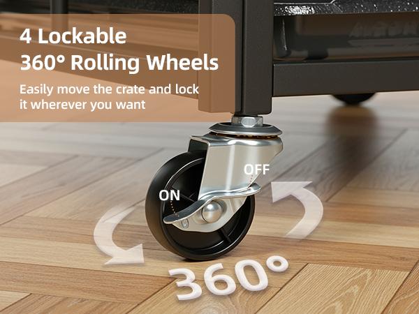 48” Heavy Duty Indestructible Dog Crate, High Anxiety Dog Crate, Escape Proof Dog Cage Kennel with 4 Lockable Wheels, Double Sturdy Locks, Double Door and Removable Tray Design, for Large Dogs 48” Heavy Duty Indestructible Dog Crate, High Anxiety Dog Crate, Escape Proof Dog Cage Kennel with 4 Lockable Wheels, Double Sturdy Locks, Double Door and Removable Tray Design, for Large Dogs