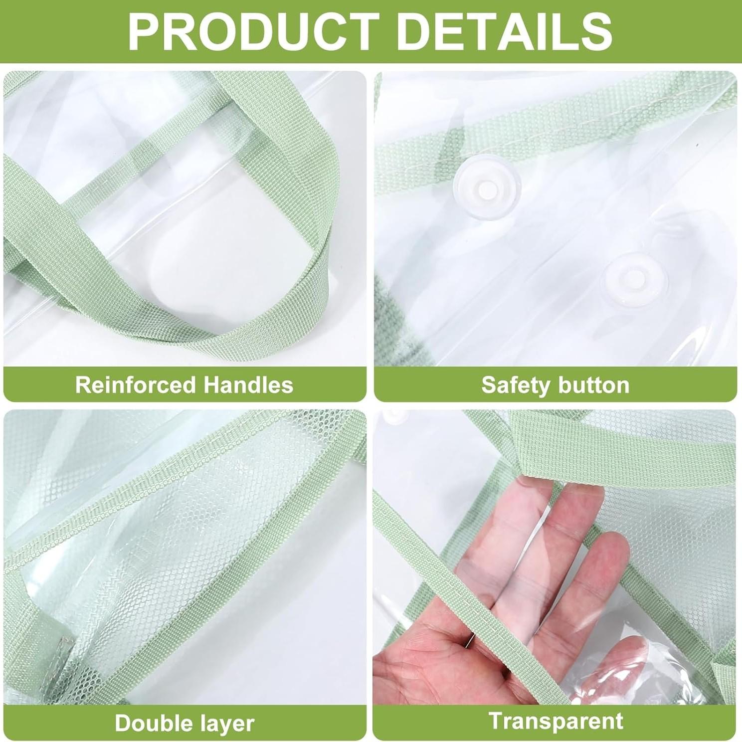 1pc Document Folders, Office Supplies, Expandable Button and Label Pockets, Suitable for School, Home, Office, Commuting, Travel, Portable Design, Transparent and Visible, Ideal for Document & File Organization, Files Organizer