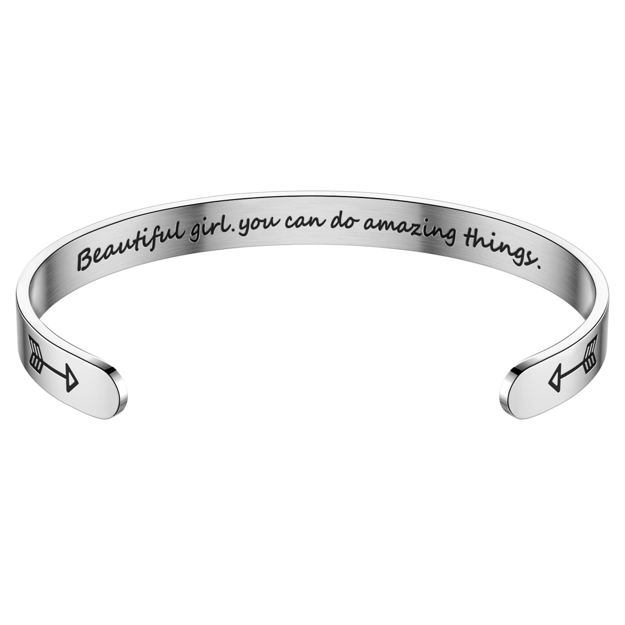 MYTYS Inspirational Cuff Bracelet Bangle for Women Keep Going Motivational Mantra Quote Engraved Bangle Cuff Stylish & Meaningful Accessory