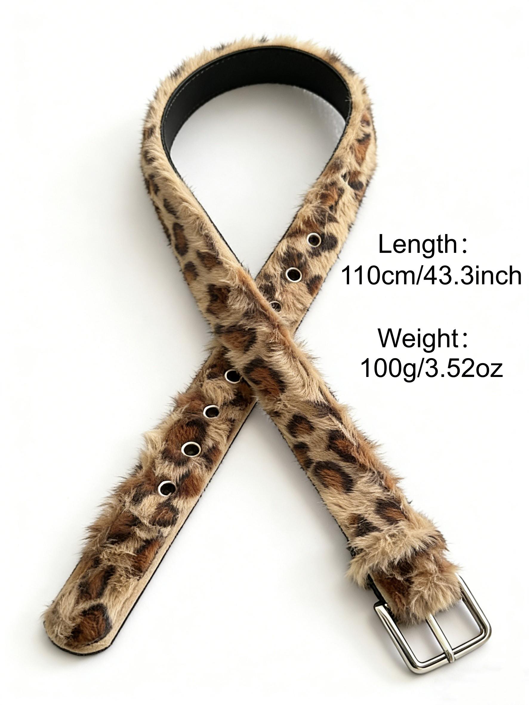 Faux Fur Leopard Print Belt, Punk Leather Belt, Street Style  display picture 2