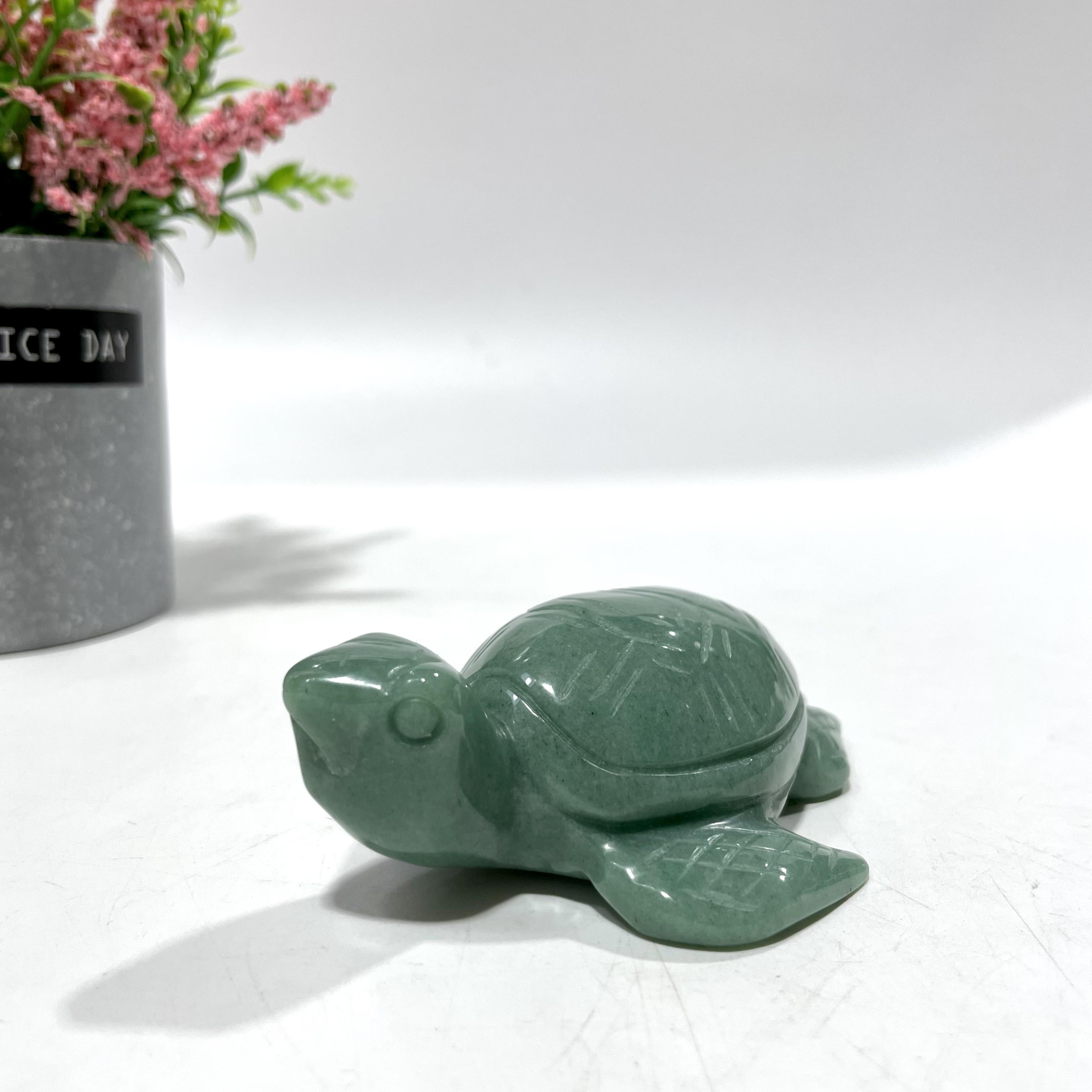 Green Aventurine Animal Crystal Carvings Flower Fairy Cat bird Tortoise Dolphin Bear Fish Seal Dinosaur Rhinoceros Frog Shark Carvings Healing Stones Natural Stone Chakra Balancing Reiki Home Office Decor From IG Crystal