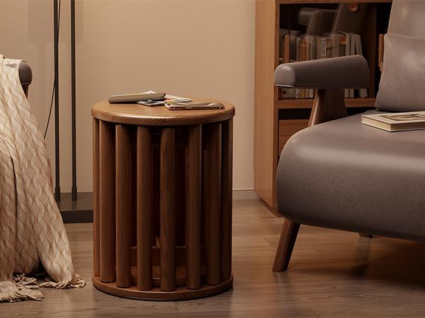 【HOT】Solid Wood Stackable Stools Set of 4,Wooden Stool,Sturdy and Durable,No Installation Required,Top Stackable Round Stools for Kitchen Island,Dining Room,Bedroom,Living Room, Space Saving