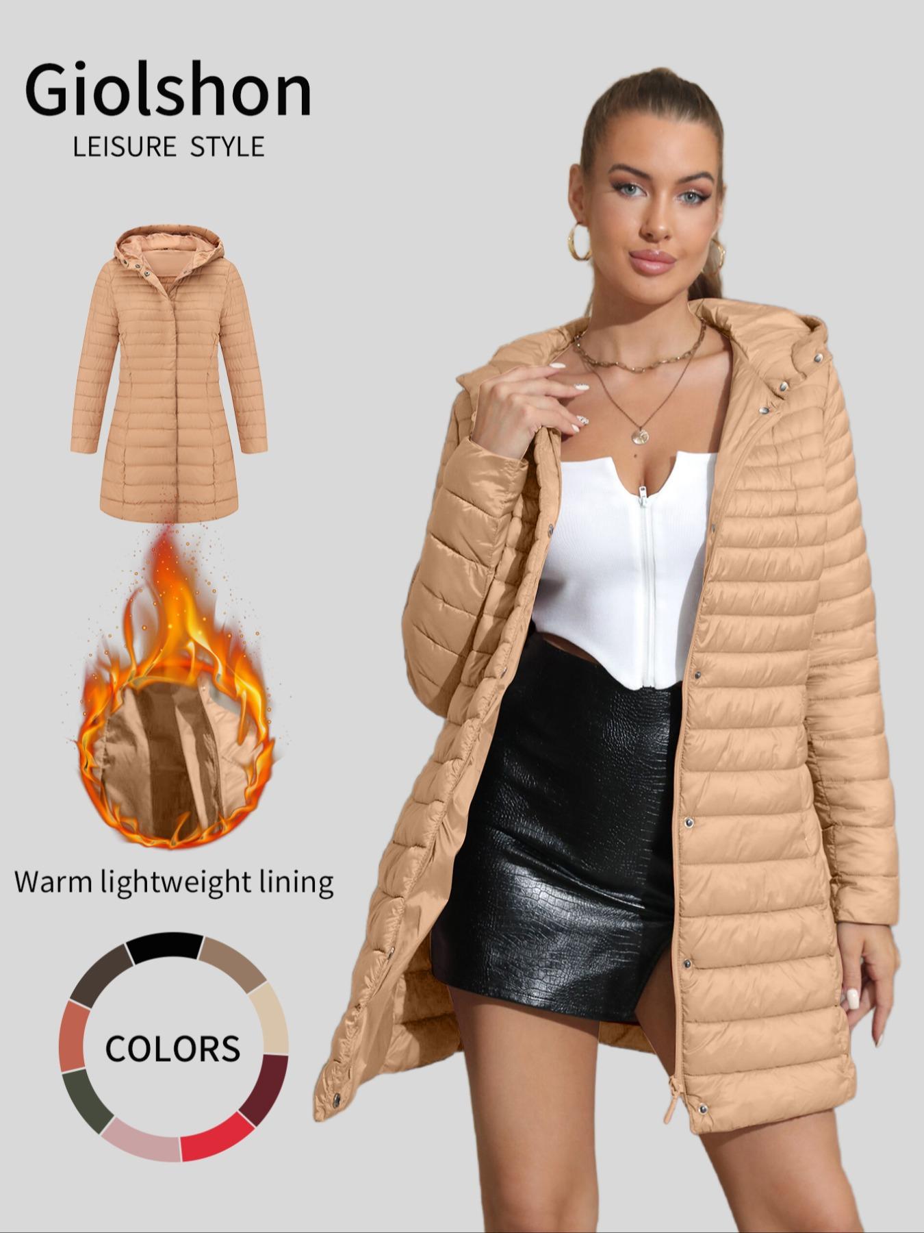 Women's Winter Cotton Jacket Coat, Casual Daily Lightweight Warm Commuter Hooded Cotton Vest with Pockets, Fall & Winter Fashion