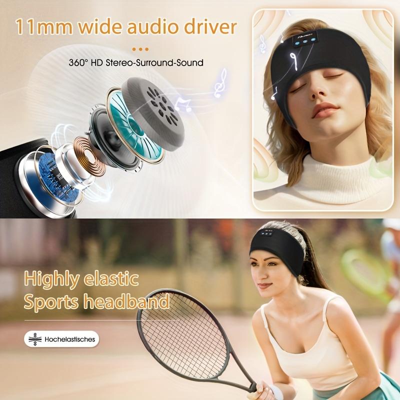 Wireless Sleep Headphones Headband-Soft, Ideal for Exercise & Gaming, Wireless Headphones, Comfortable 3-in-1 Wireless Music Eye Mask for Side Sleepers, Elastic, Noise Isolation, Volume Control, USB Charging |   Music Earbuds |