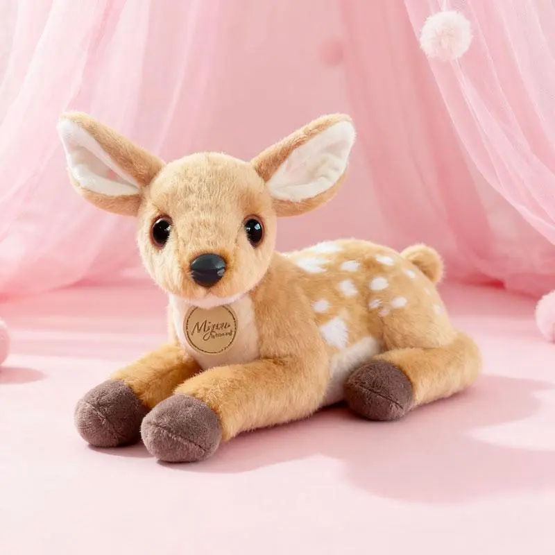 25cm Lying Fawn Dainty Stuffed Toy - Cartoon Animal Figure Stuffed Animal, Cute Collectible for Home Decoration Gifts, Stuffed Animals, Cute Collectibles