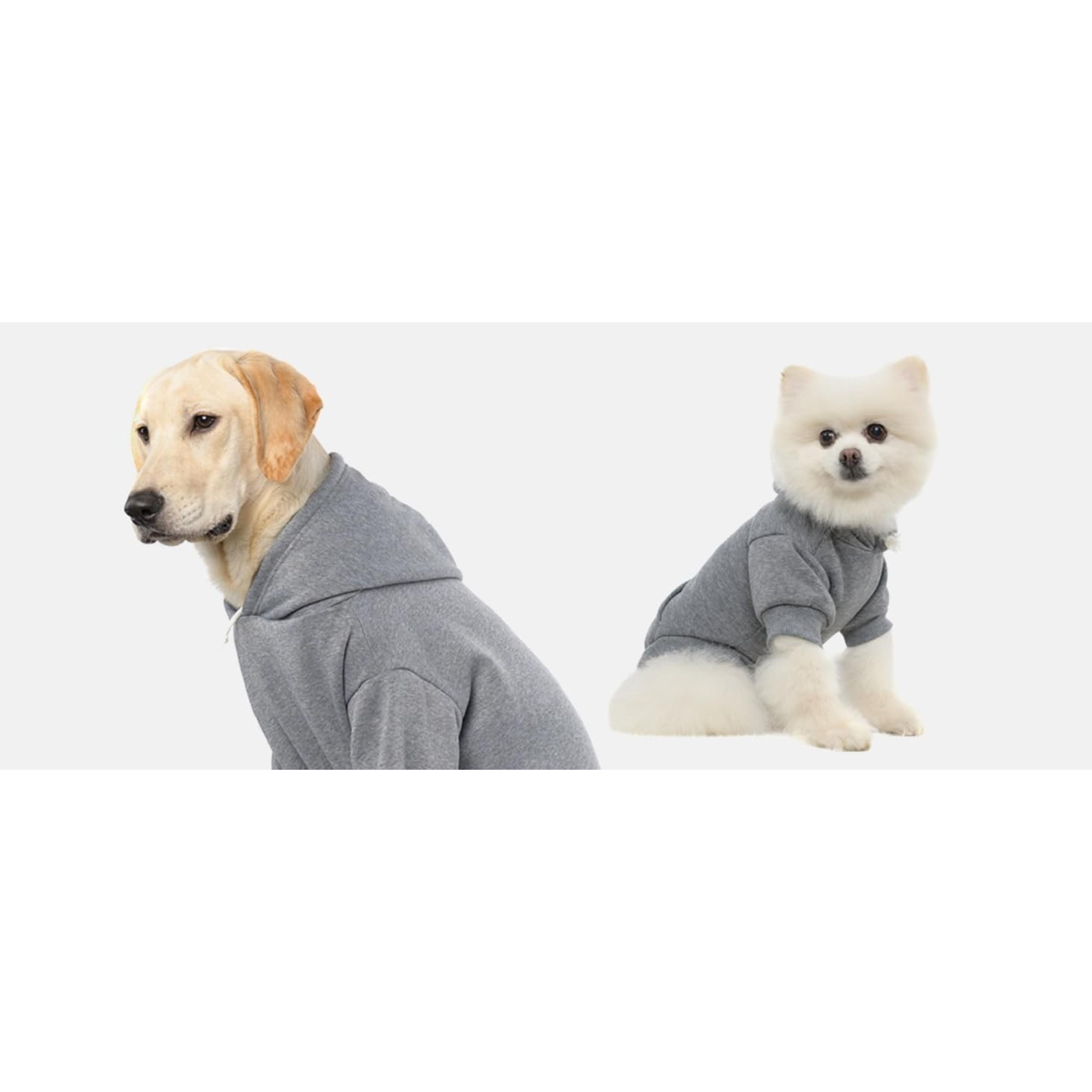 Dog Hoodie for Large Medium Small Dogs, Soft and Warm Pet Sweater with Leash Hole and Pocket Boy Girl, Puppy Fall Winter Jacket Clothes, French Pitbull Cold Weather Coat Sweatshirt, Grey XL