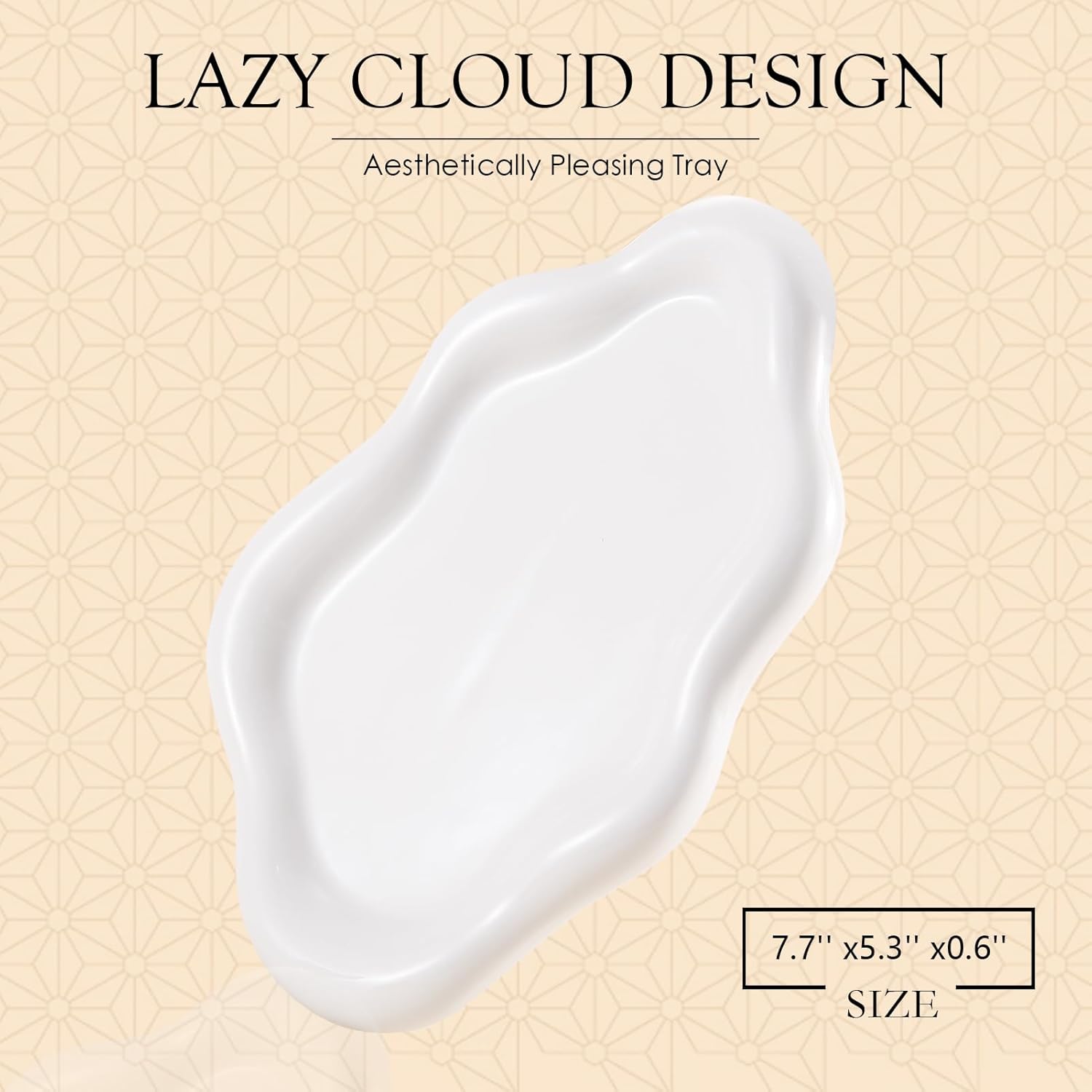 Ceramic Tray Trinket Dish, Decorative Cloud Key Tray for Women, Ring Holder Dish, Cute Plate Bowl Room Decor Aesthetic, White, Medium Ceramic Tray Trinket Dish, Decorative Cloud Key Tray for Women, Ring Holder Dish, Cute Plate Bowl Room Decor Aesthetic, White, Medium