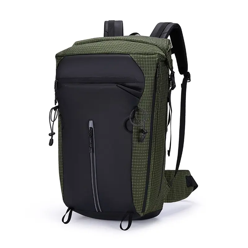 Expandable 55L Large Capacity Hiking Backpack, Waterproof Nylon, Multiple Compartments, Fits 16 Inch Laptop, Unisex, Outdoor Travel