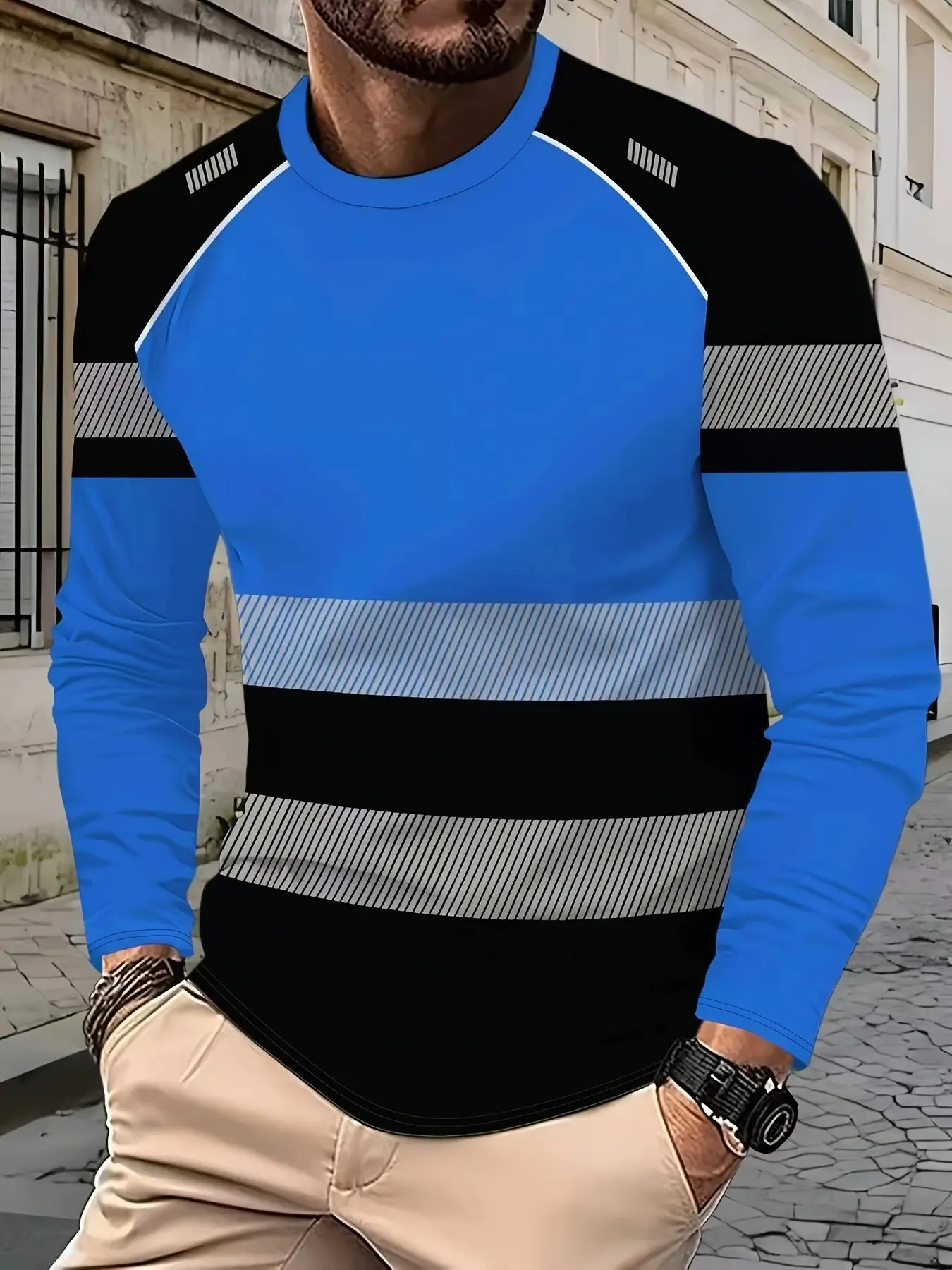 Men's Long Sleeve Workwear Striped Shirt, Outdoor Work, Casual Commute, Soft Fabric, Comfortable Fit, All Seasons