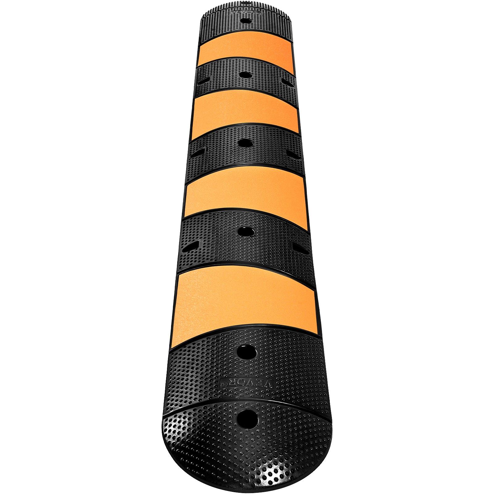 VEVOR Rubber Traffic Calming Device, Single Unit with Dual Channels, 72" Length Modular Design Supports Up to 22000 LBS, Dimensions 72.8 x 12.2 x 2.2, Suitable for Asphalt, Concrete, and Gravel Sur VEVOR Rubber Traffic Calming Device, Single Unit with Dual Channels, 72" Length Modular Design Supports Up to 22000 LBS, Dimensions 72.8 x 12.2 x 2.2, Suitable for Asphalt, Concrete, and Gravel Sur
