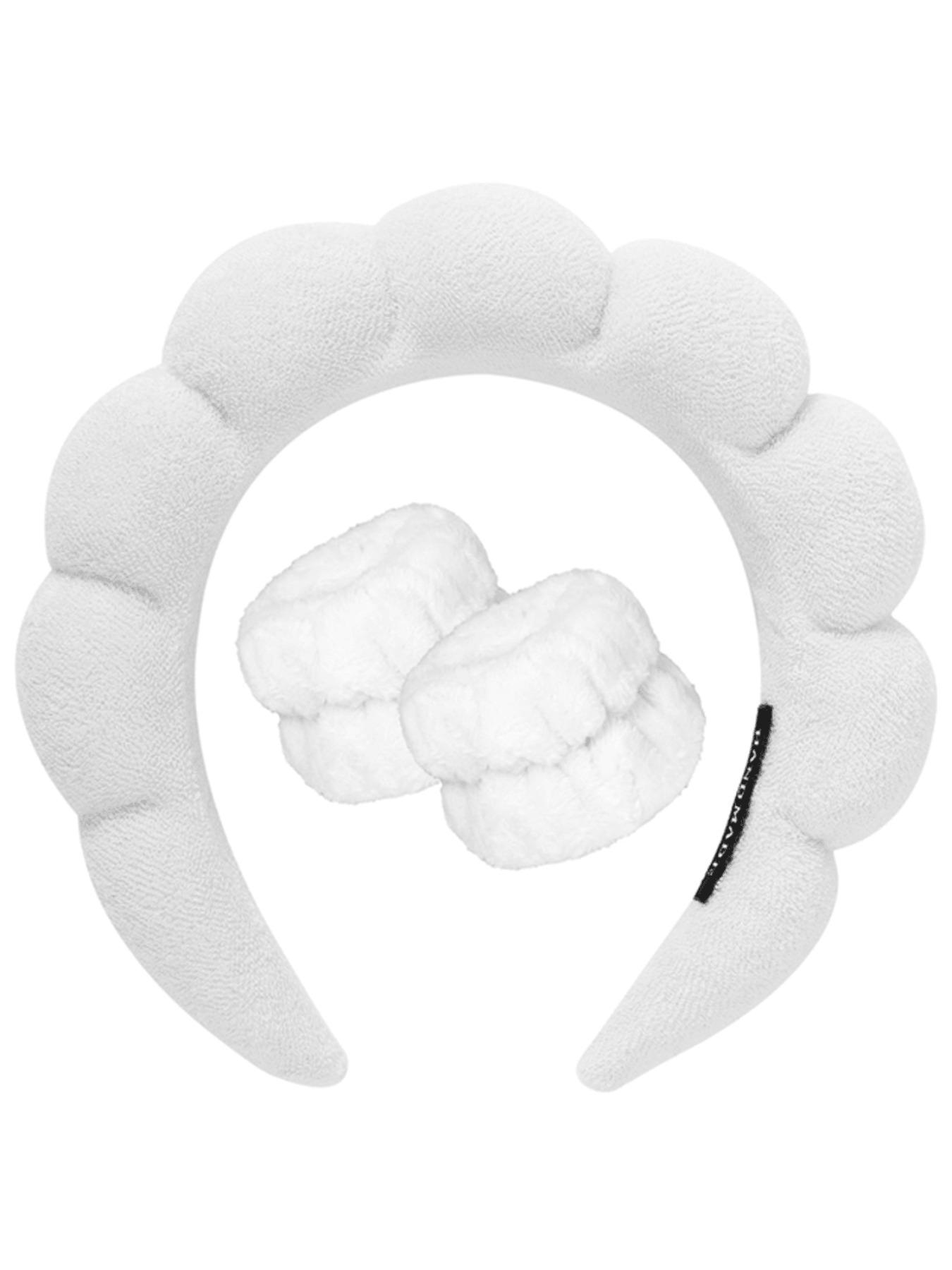 1 Face Washing Headband, 2 Face Washing Wrist Straps, 3 Set Of Hydrotherapy Headbands, Makeup, Face Washing & Skincare Headbands, Pink Velvet Sponge Headbands, Soft Headband