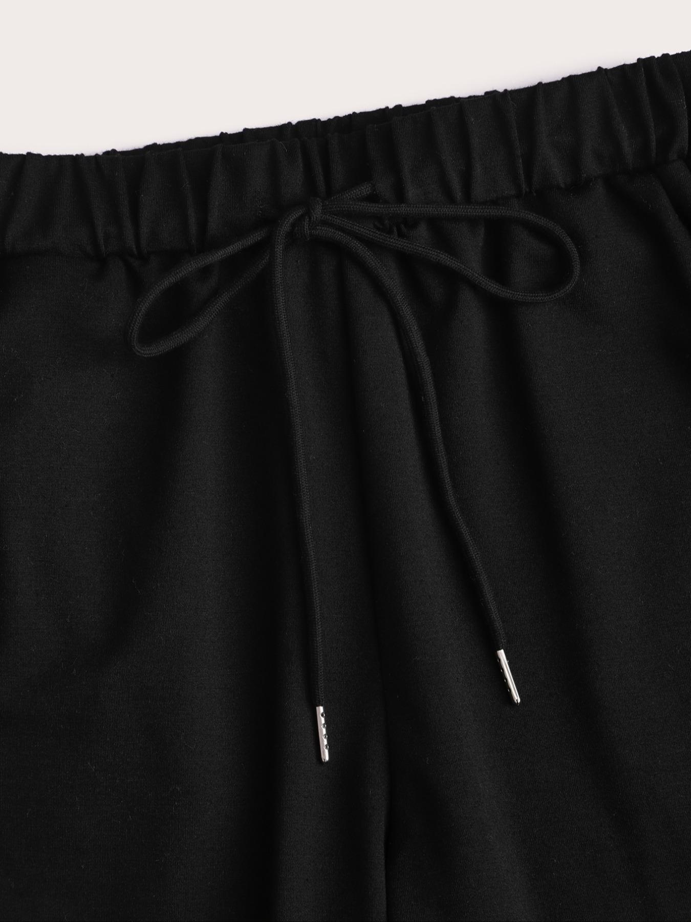 Women's 2-Piece Sweatshirt Set, Milano Letter Print, Long Sleeve Round Neck, Fitted, Drawstring Pants, Casual Fall Winter