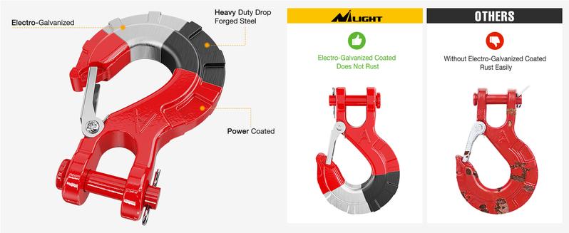Nilight Forged Steel Winch Hook 3/8" Grade 70 Safety Latch Winch Cable Hook Stopper & Clevis Slip Hook Sets, Included Allen Wrench,Max 35,000 lbs Parts Heavy Duty Rigging Rope Marine Rope dealsforyoudays Nilight Forged Steel Winch Hook 3/8" Grade 70 Safety Latch Winch Cable Hook Stopper & Clevis Slip Hook Sets, Included Allen Wrench,Max 35,000 lbs Parts Heavy Duty Rigging Rope Marine Rope dealsforyoudays