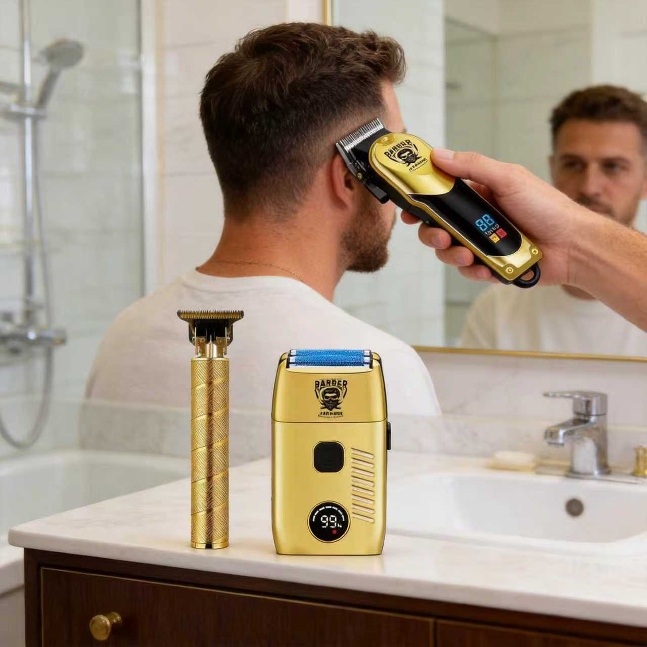 4 in 1 Hair Trimmer Kit, Barber Clippers Set, 1 Set USB Rechargeable Cordless Hair Cutting Clipper with Limited Comb & Charging Cable, Great for Men Stylists Barber Barbershop Salon Home Use
