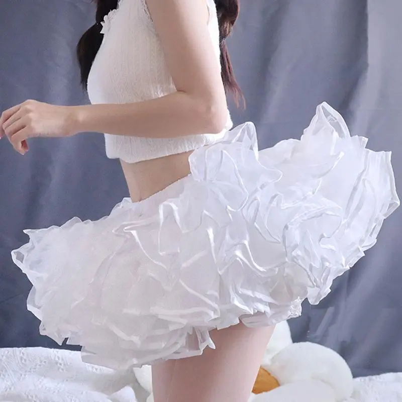 High Waist Lolita Super Stuffed Boneless Skirt Support, Soft Yarn Short Duck Butt Petticoat, Korean-Japanese DIY Specialty Supply