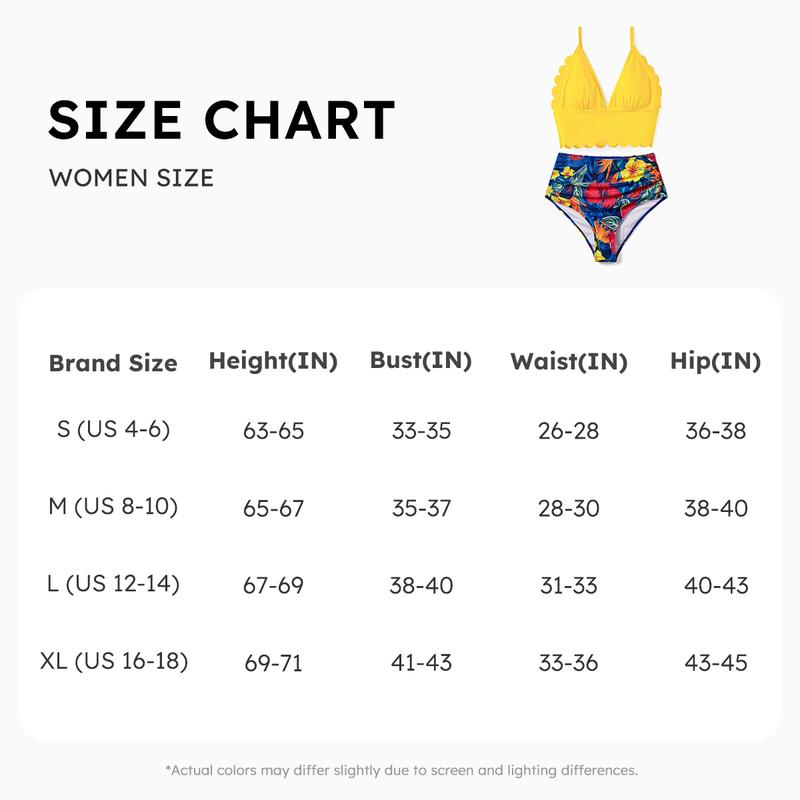 PatPat Swimsuits Tummy Control High Waisted Two-piece Full Support Family Matching Swimwear and Allover Floral Print Swim Shorts Bathing Suits Spring Break Spingtok