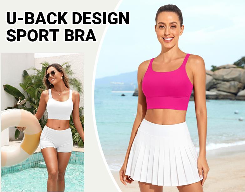 Aqua Eve Women Sports Bra Swim Tops - Crop Bikini Top Supportive Bathing Suit Top Swimwear