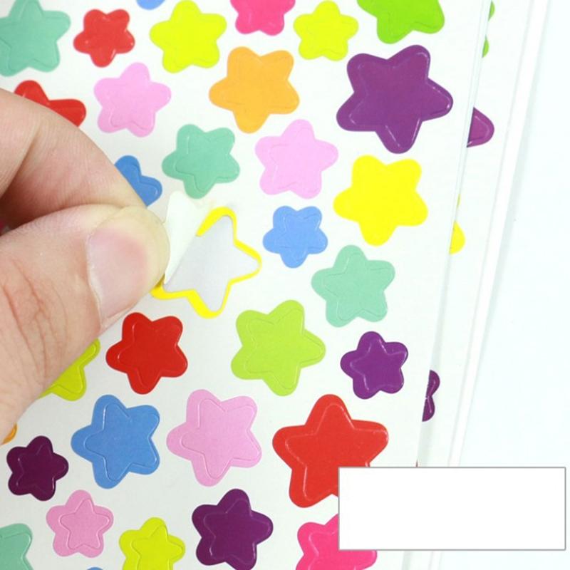 6 Sheets Heart/star/polka Dot Shaped Sticker, Colorful Decorative Sticker For DIY Scrapbooking Photo Album Diary