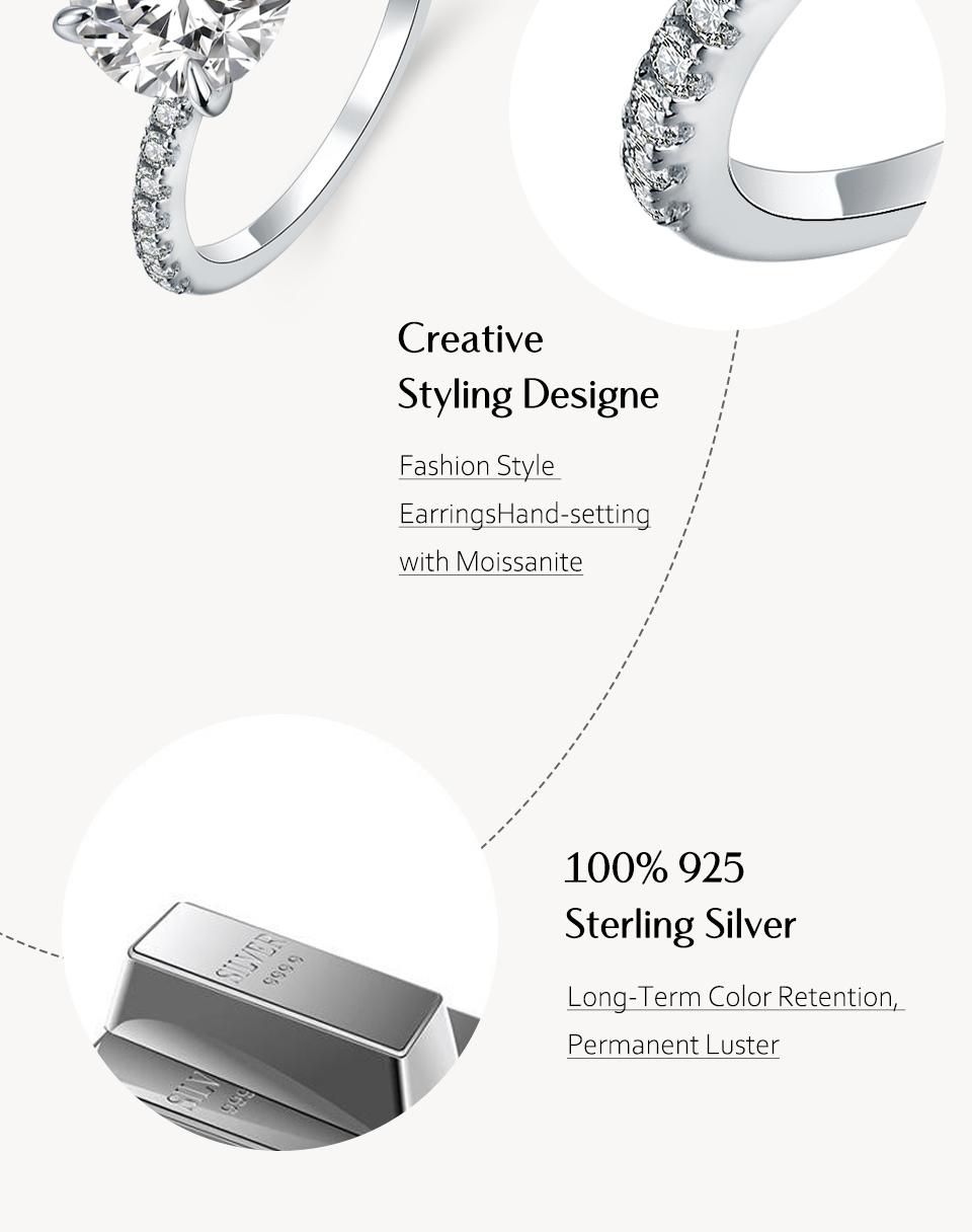 3CT Round Cut Synthetic Moissanite Ring  Wedding Rings for Women Daily Wearing in For Birthday Gift Party R024 SpringStatements