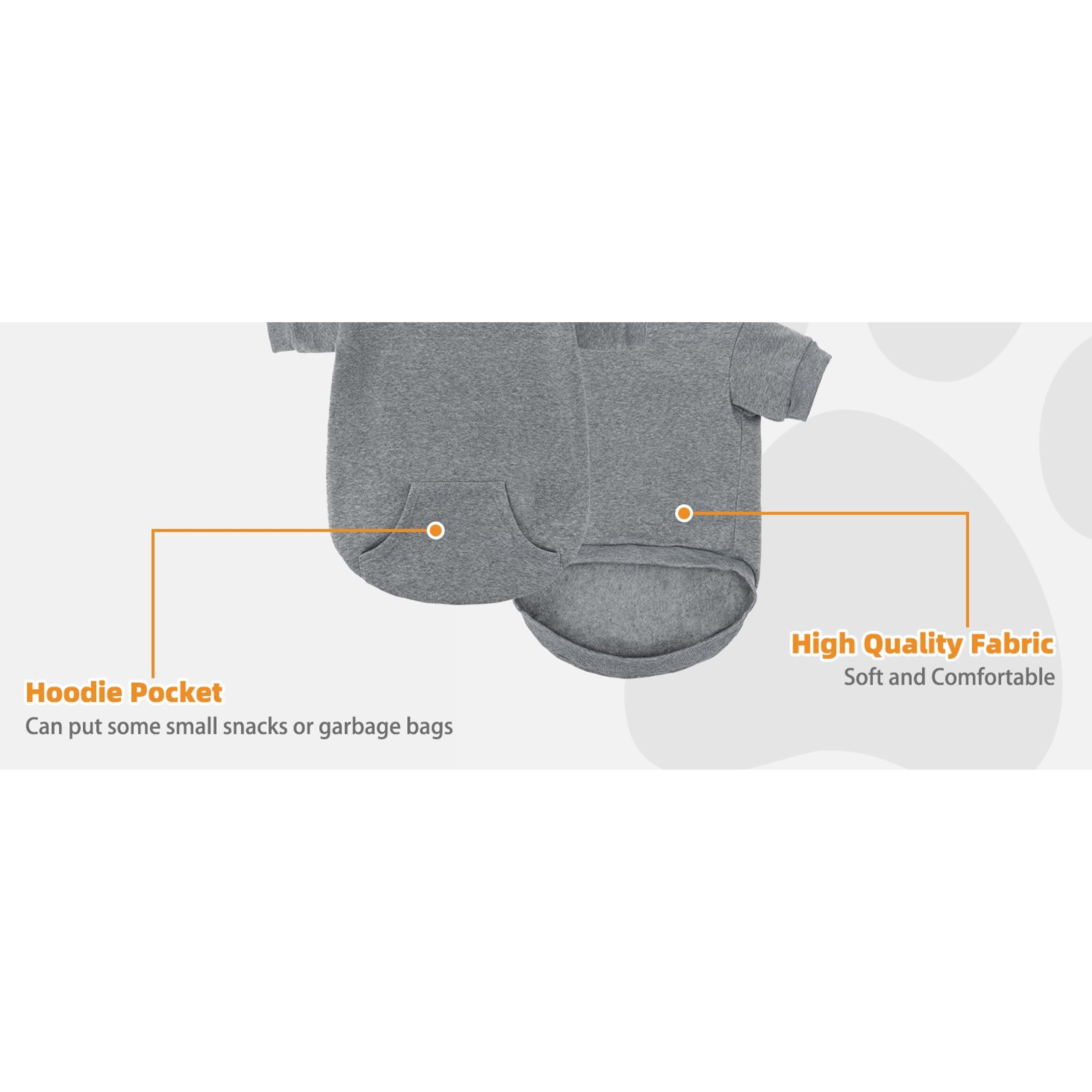 Dog Hoodie for Large Medium Small Dogs, Soft and Warm Pet Sweater with Leash Hole and Pocket Boy Girl, Puppy Fall Winter Jacket Clothes, French Pitbull Cold Weather Coat Sweatshirt, Grey XL