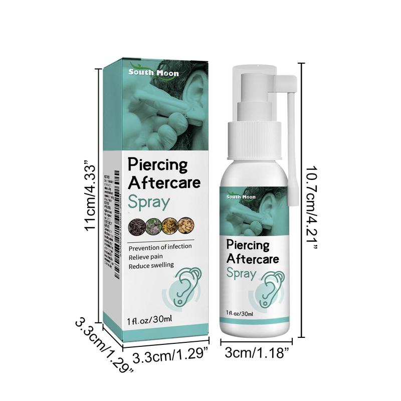 Piercing Aftercare Spray，Suitable for Ear, Lip, Tongue, Nose, Navel and Other Empty Positions, Mild and Non Irritating, Suitable for Post Perforating Care, Ear Hole Cleaning, Easy To Use