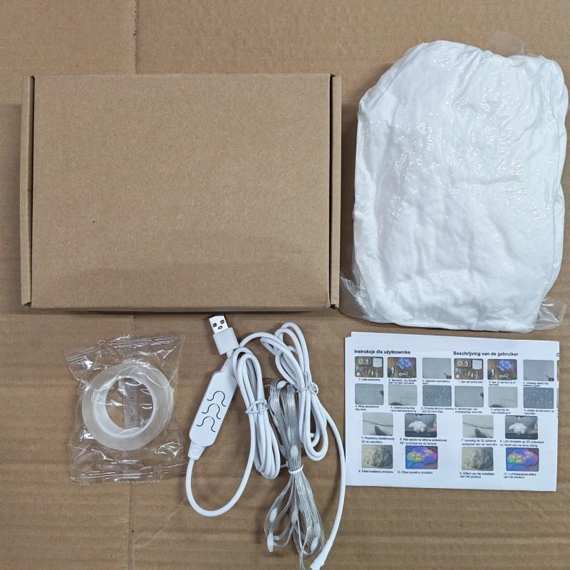 RGB Cloud Light DIY Thunder Effect USB Powered Easy Installation Indoor Decorative Light for Bedroom Living Room Game Room Cafe Music Sync Flashing Christmas Dj Party