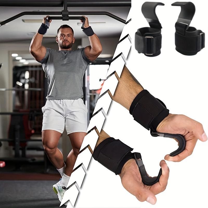 1pair Weight Lifting Hooks, Hand Grip Support Wrist Straps For Men And Women, 8mm Thick Padded Neoprene Wrist Band For Powerlifting & Pull Up Bar