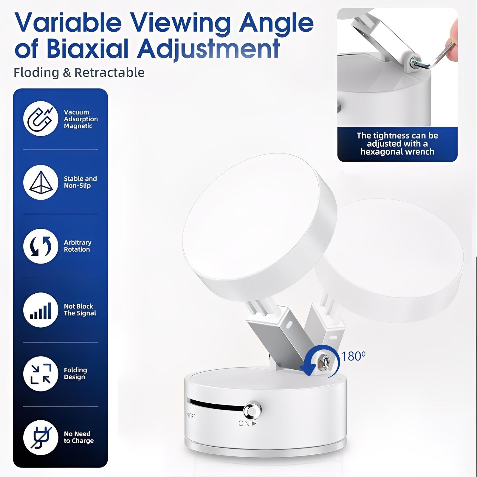 Easy to Use Vacuum Magnetic Phone Holder with One Button Switch and Adjustable Tightness Reusable Suction Cup Phone Mount for Smooth Wall and Glass Surface