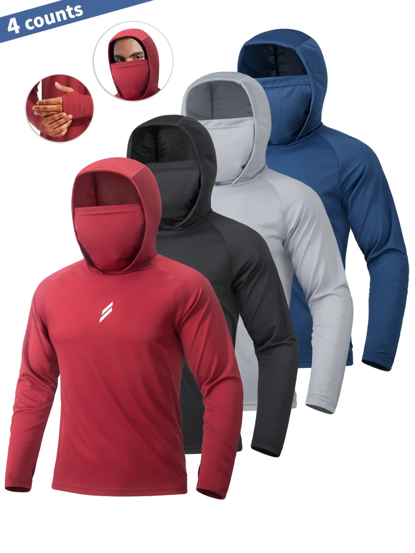 Men's Sun Protection Hoodie Set,FishingHoodiewithMask,Casual Breathable Fishing Jacket,Quick Dry Sportswear with Face Cover, SunProtectionFishingGear,Outdoor Adventure Clothing, Active Athletic Hoodie, Fishing Hoody, Athletic Hoodies, Dry Fit Active