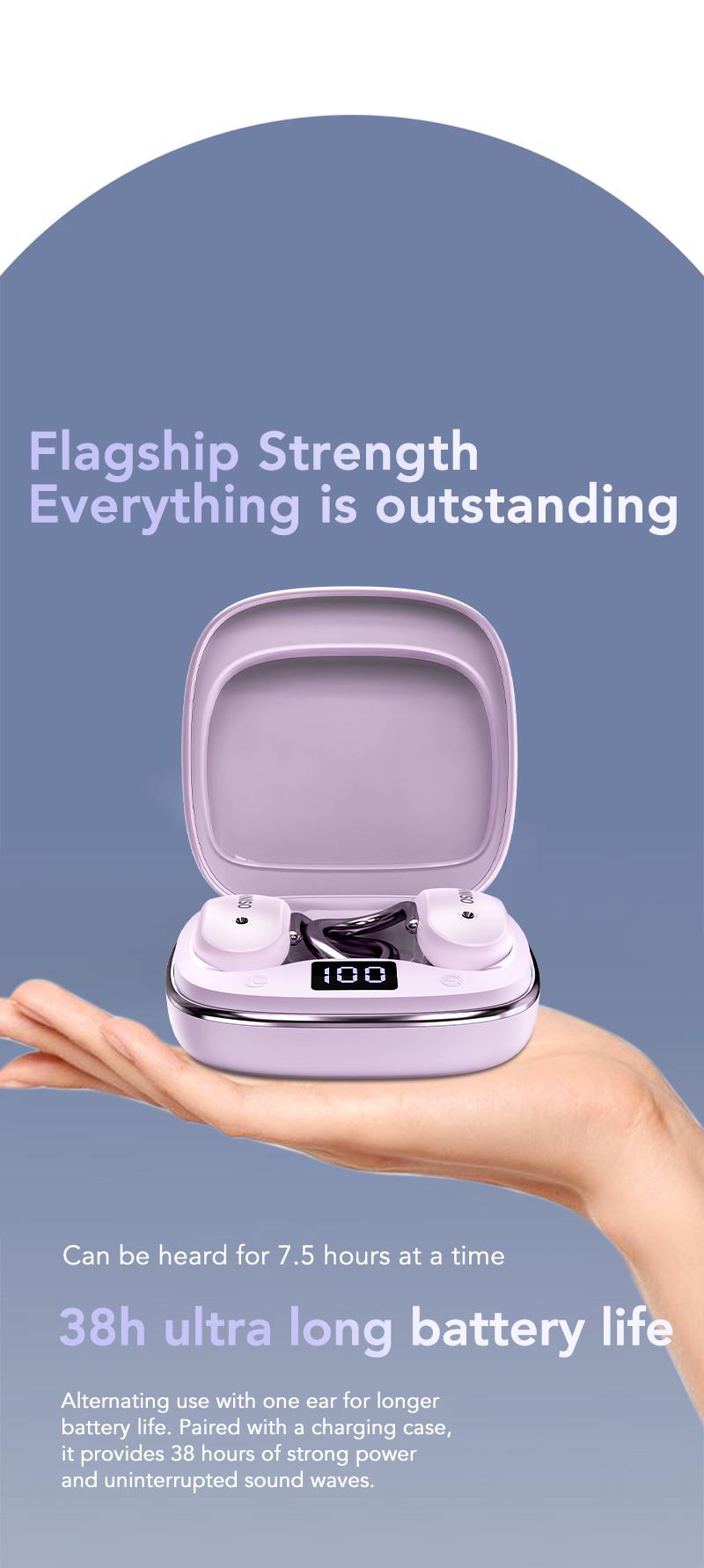 MINISO X68 True Wireless Open Ear Earbuds Bluetooth 5.4 HIFI Sound Quality Sports Headphones OWS Earbuds Gaming with Low Latency Touch Control IPX5 Waterproof With microphone Earphones