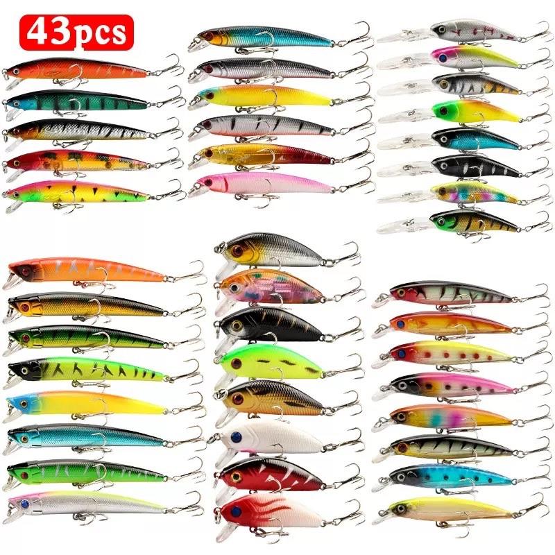 FINXTIDE 43PCS Freshwater Fishing Lure Set - Vibrant Silicone & Lead Fishing Baits with Treble Hooks, Multi-Color Options for Trout, Bass, Pike - Durable Realistic Swimming Lures for All Seasons FINXTIDE 43PCS Freshwater Fishing Lure Set - Vibrant Silicone & Lead Fishing Baits with Treble Hooks, Multi-Color Options for Trout, Bass, Pike - Durable Realistic Swimming Lures for All Seasons