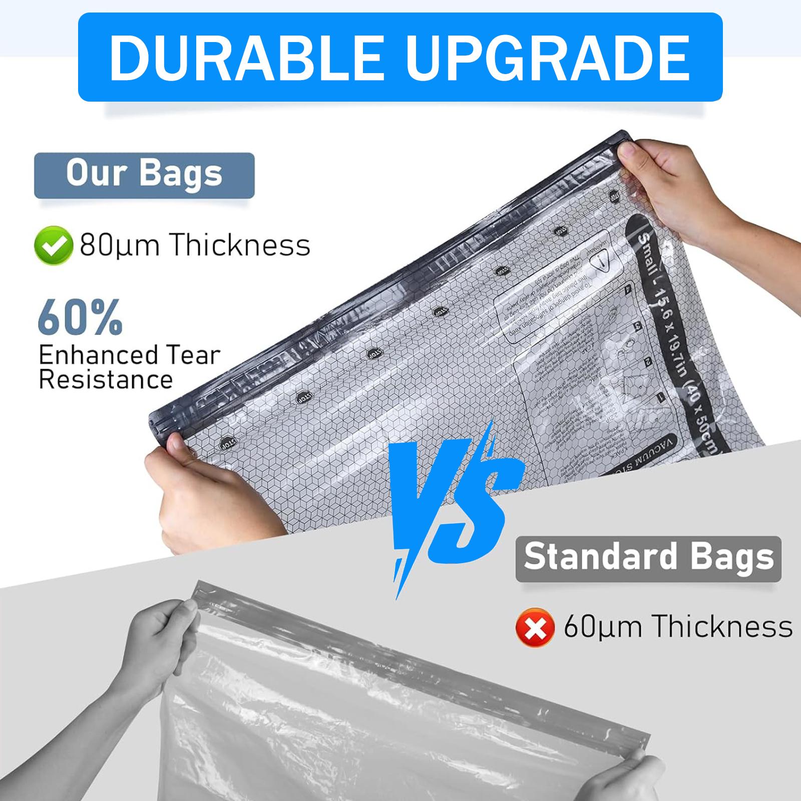 Vacuum Storage Bags 15 Pack Cordless Travel Vacuum Compression Bag Set Equipped with Electric Air Pump Space Saver for Clothes Comforters Blankets Travel Home Organization