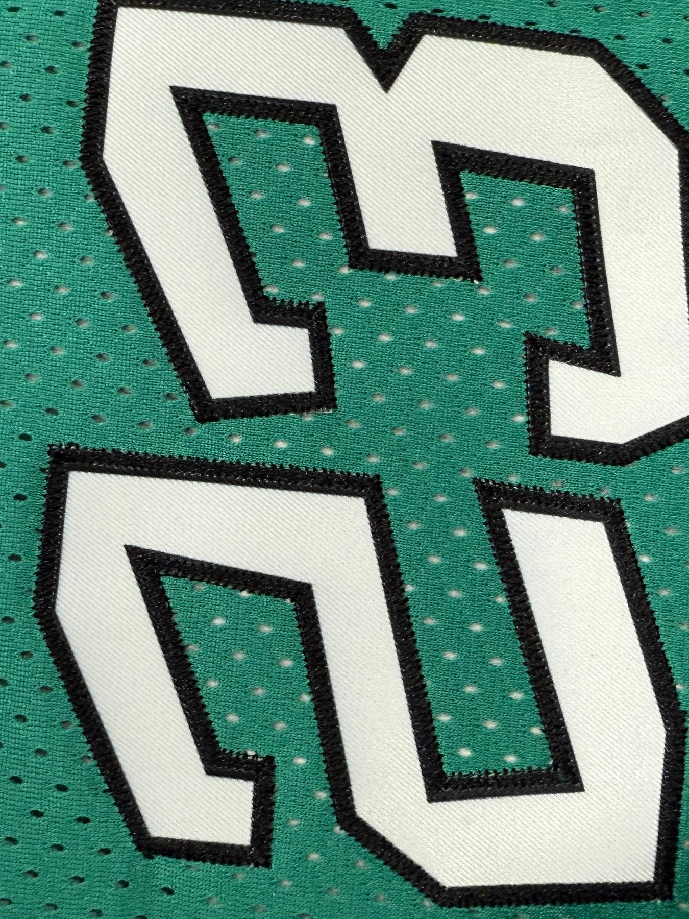 Men's 23 Green Embroidered Vintage Basketball Jersey, Casual Short Sleeve Vest, Fitted H Type Silhouette, Summer Kint Fabric, Long Clothing Length, Sports Jersey