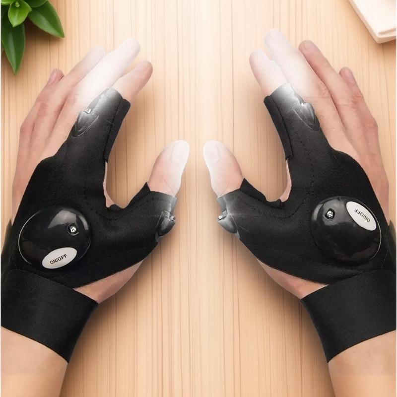 LED Touch Control Gloves, Outdoor Activity Gloves, Waterproof Anti-Slip for Outdoor Work, Running, Fishing, Camping. Adjustable Brightness, Reflective Safety Gear. Durable, Portable Repair Tool. Practical Gift for Christmas, Father's Day.
