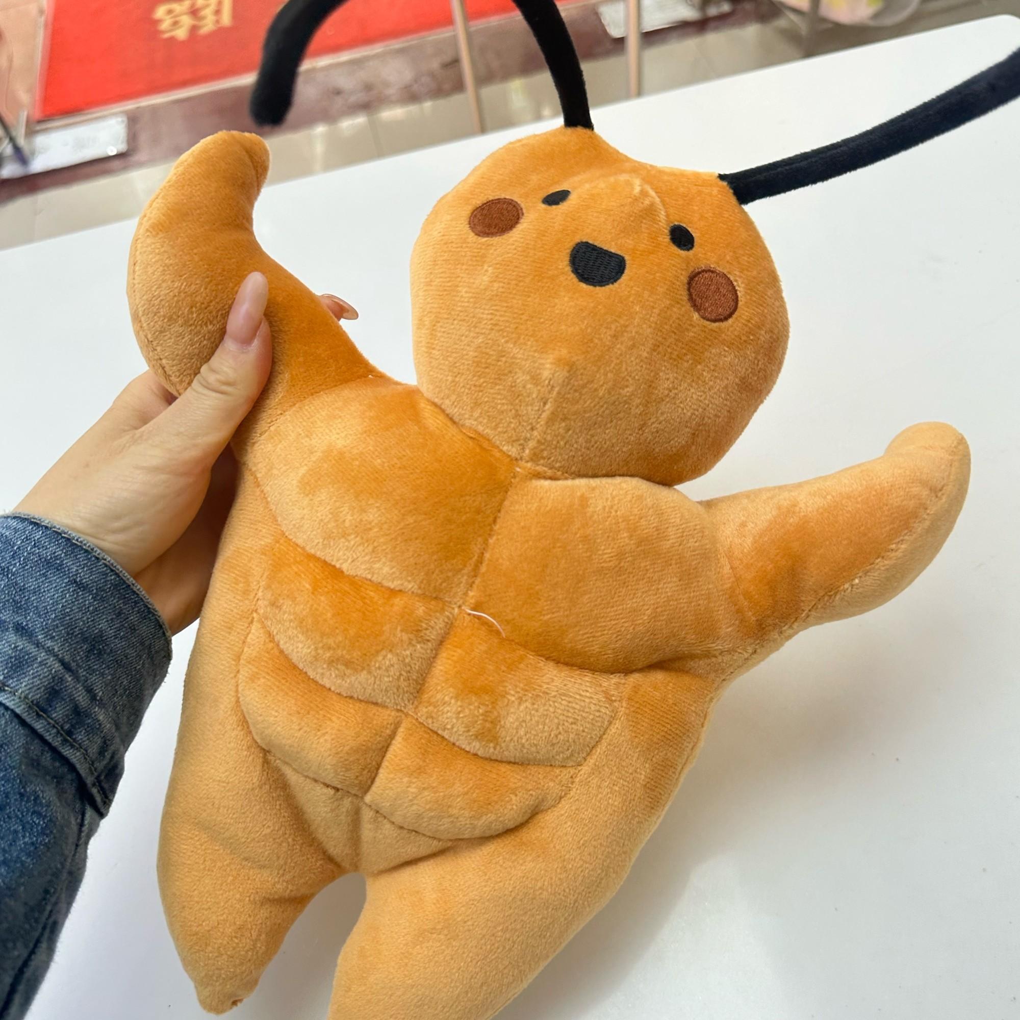 Cute Muscle Cockroach Plush Toy Pillow, Creative Stuffed Doll, Funny Ugly Cute Plaything for Boys and Girls, Kids' Fun Accessory