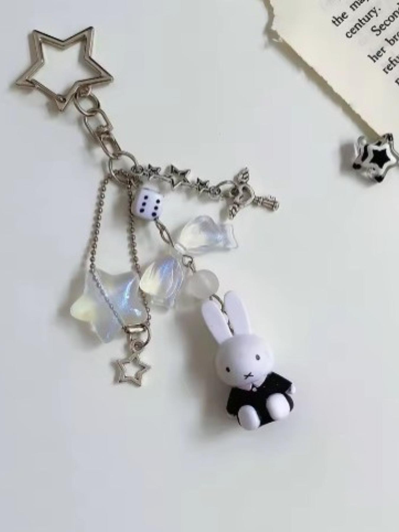 Studio Ghibli My Neighbor Totoro and Four-Leaf Clover Lucky Four-Leaf Clover Phone Charm Guben Chain INS Style Keychain